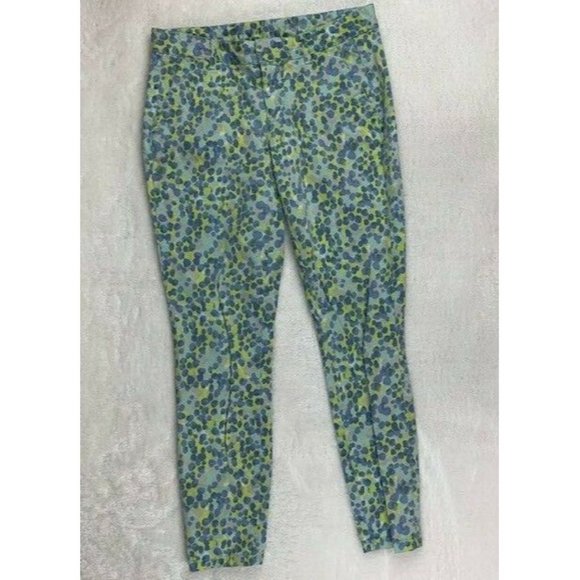 Gap Khakis Size waist 31 Skinny Mini Green Blue Pattern Stretch - Picture 1 of 6